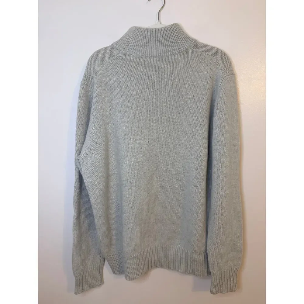 J. Crew Mens Button V-Neck Button Wool Blend Knit Pullover Light Academia XL